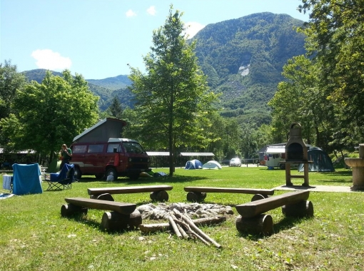 Caravans and mobile homes at Camp Vodenca