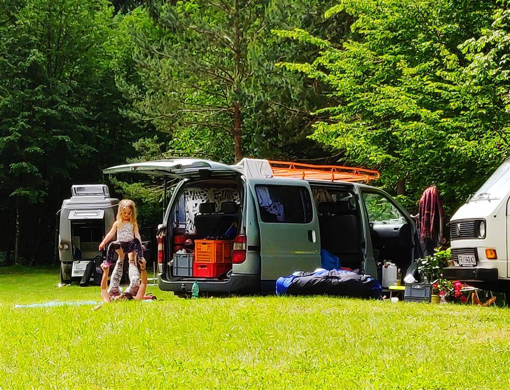 Acro yoga at Camp Vodenca.